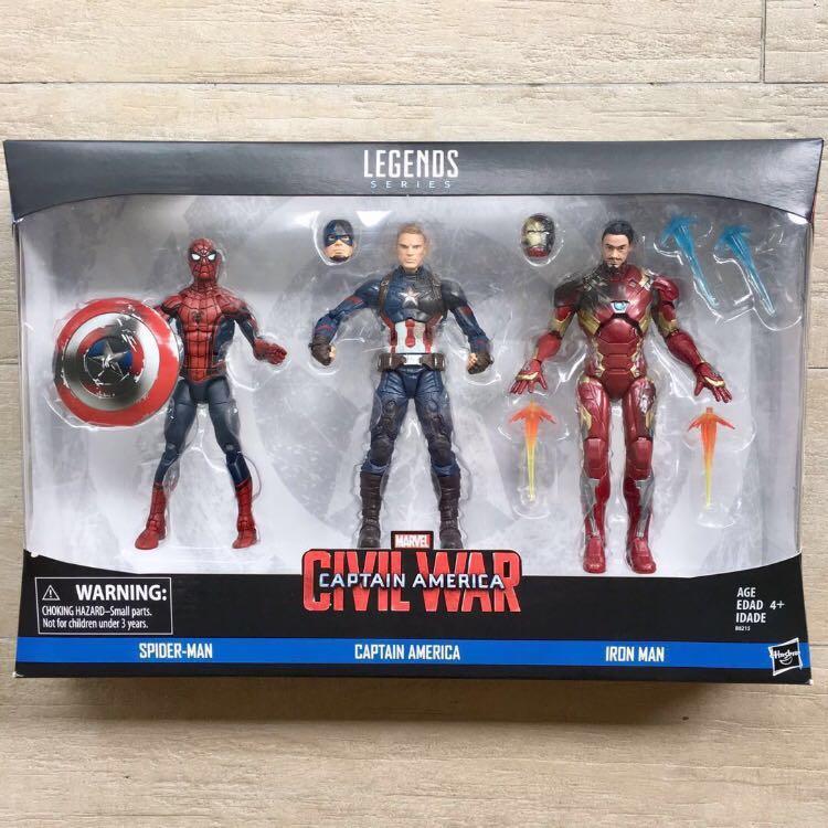 Marvel Legends Captain America, Spider-Man, Iron Man 3-pack set 6” inch  action figures civil war series spiderman thanos thor avengers infinity war  endgame hasbro exclusive, Hobbies & Toys, Toys & Games on