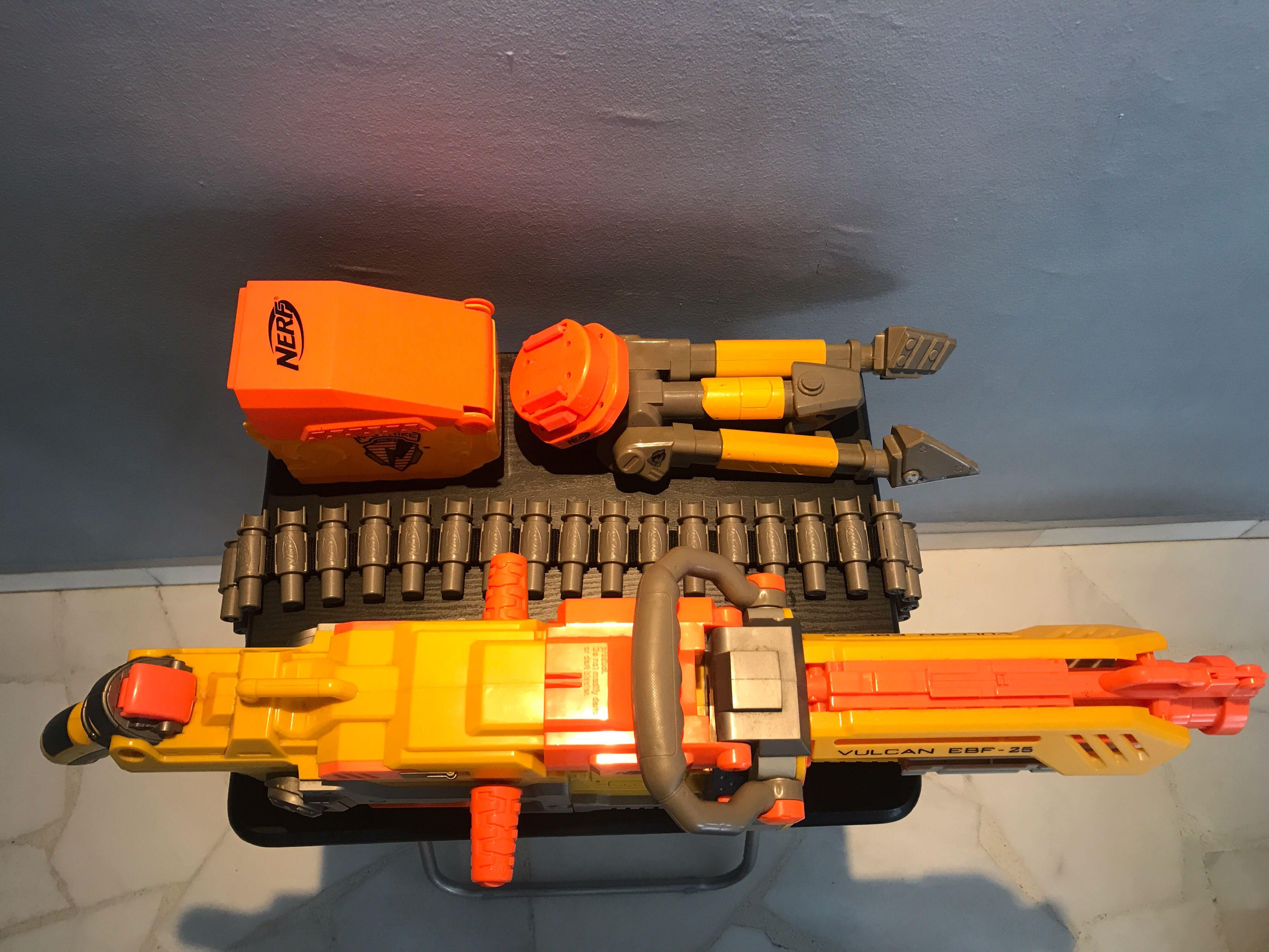 Nerf Vulcan EBF-25 Yellow And Orange Automatic Toy Dart Gun