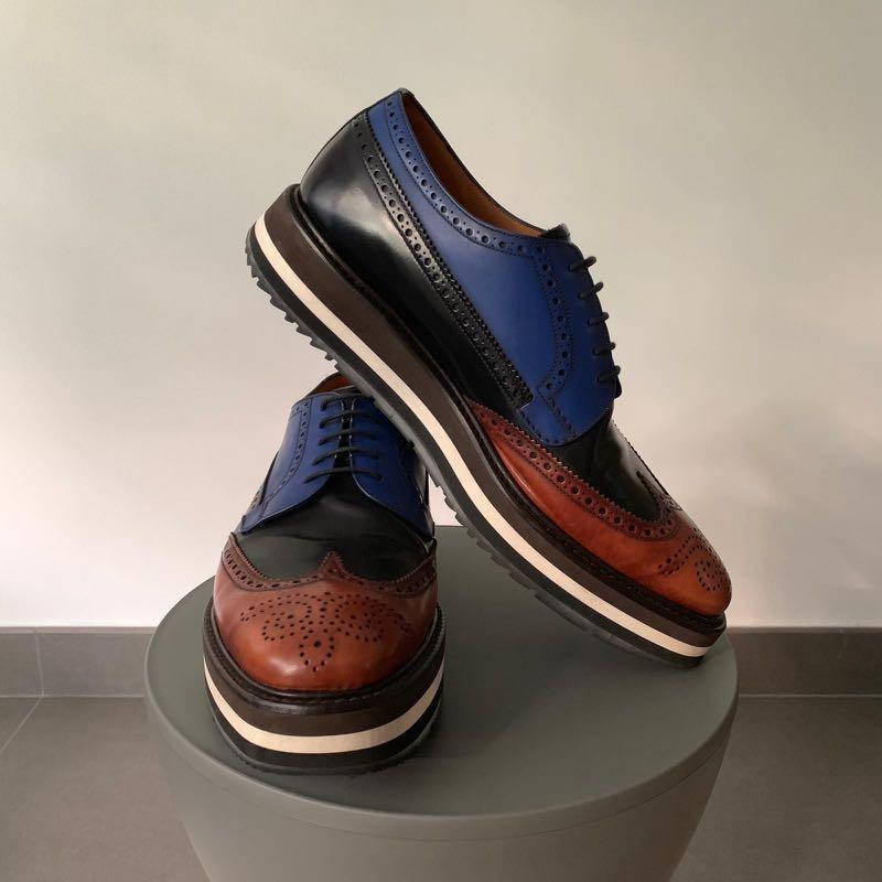 PRADA Leather Platform Derby Shoes - For Sale!, Men's Fashion, Footwear,  Dress Shoes on Carousell