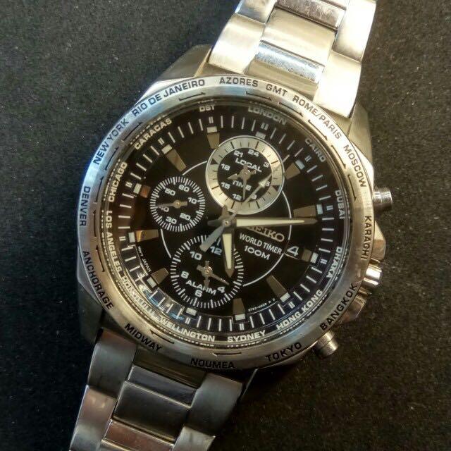 Seiko World Timer 5t82-0ae0, Men's Fashion, Watches & Accessories, Watches  on Carousell