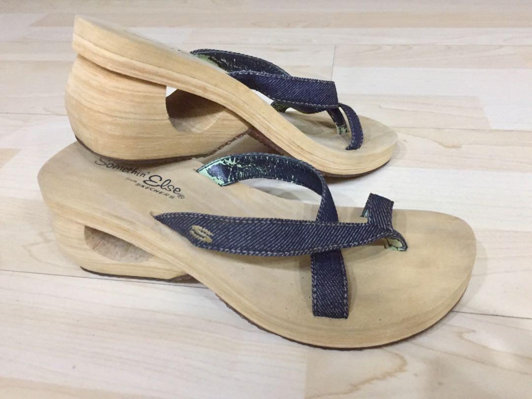 Skechers best sale denim sandals
