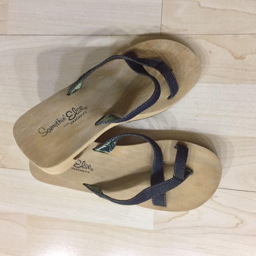 Skechers Denim Strap Sandals Women s Fashion Footwear Sandals