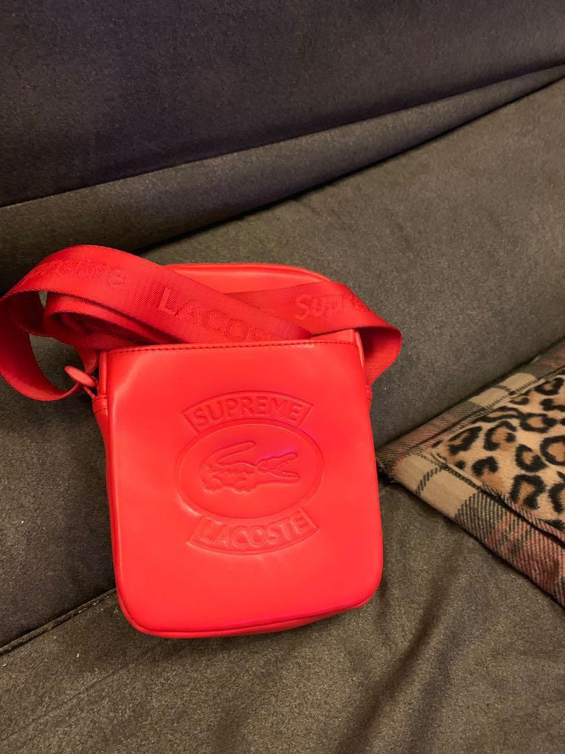 Supreme lacoste shoulder bag red online