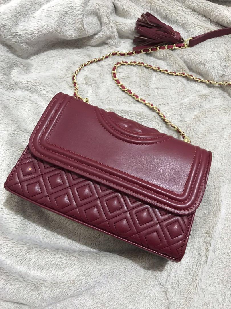 Tory burch top fleming maroon