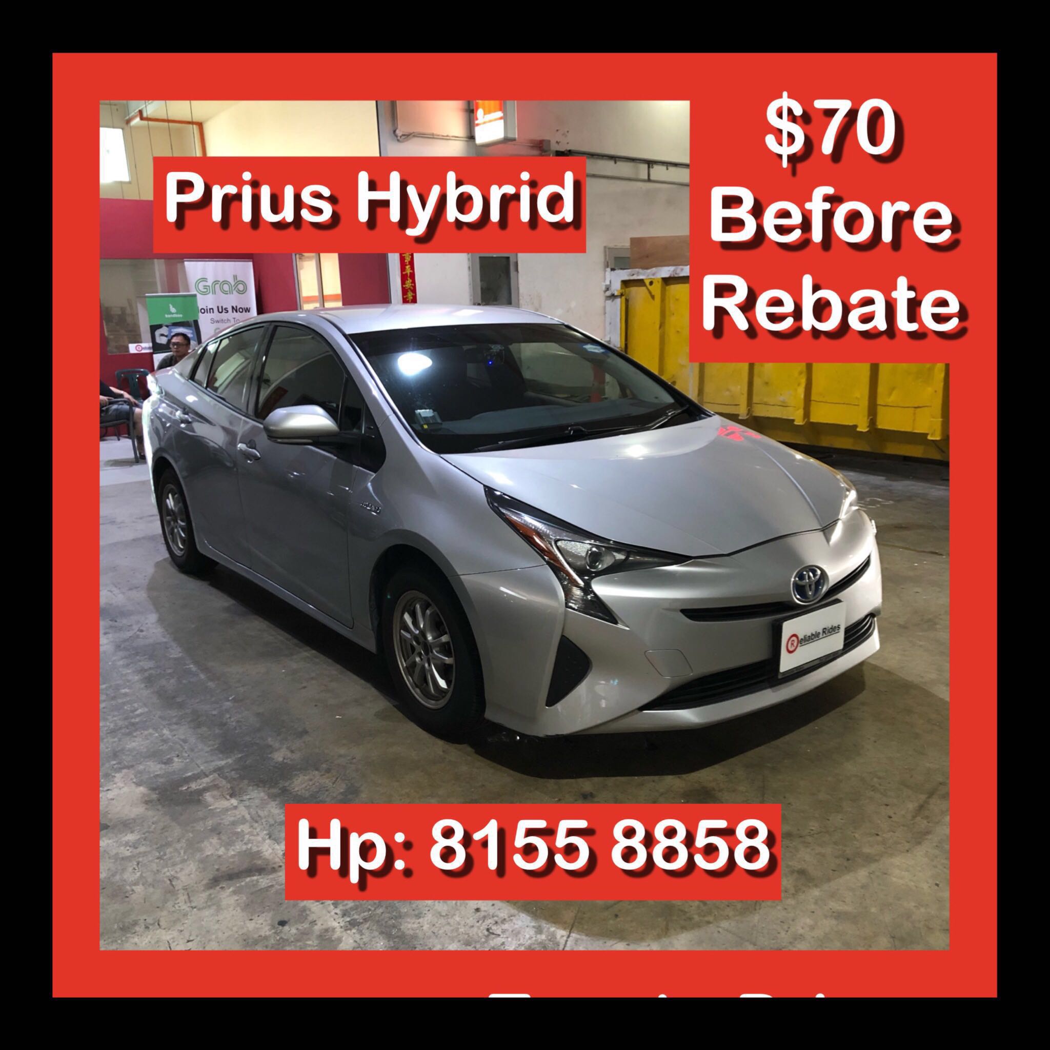 Toyota Prius 1 8 Auto Hybrid Grab Car Al Rebate Cars Vehicle Photo