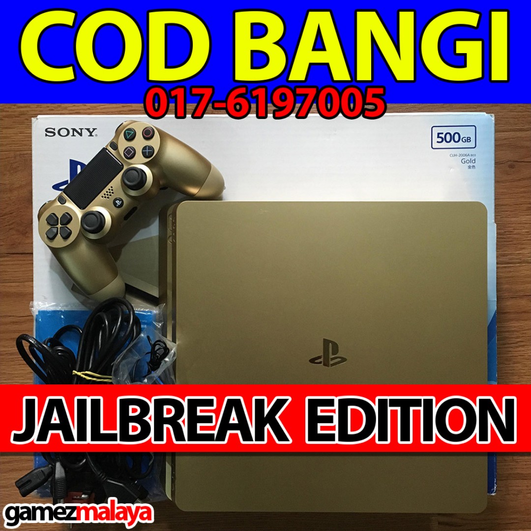 [USED] PS4 SLIM 500GB GOLD LIMITED EDITION JAILBREAK EDITION 10>15
