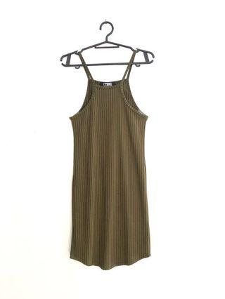 Army Green Halter Dress