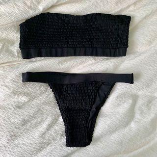 black strapless bikini