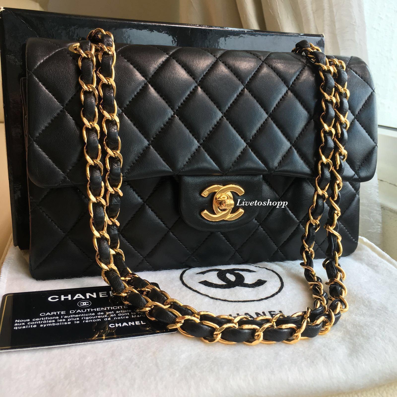 🖤 Chanel Classic Small Flap Bag Vintage Lambskin 24k Gold Hardware,  Luxury, Bags & Wallets on Carousell