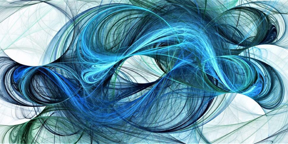 Abstract Blue Space Geometry Fractal Art Illustration Art
