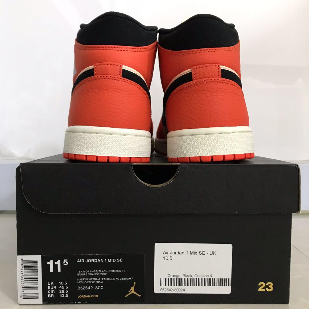 Air Jordan 1 Mid Team Orange