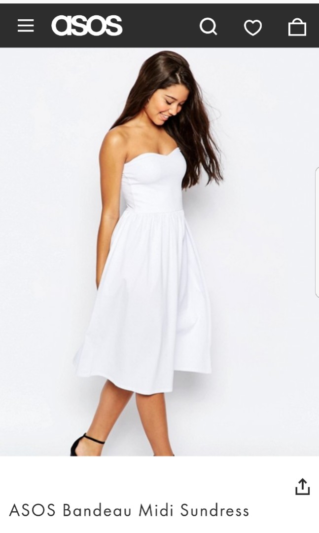 white bandeau midi dress