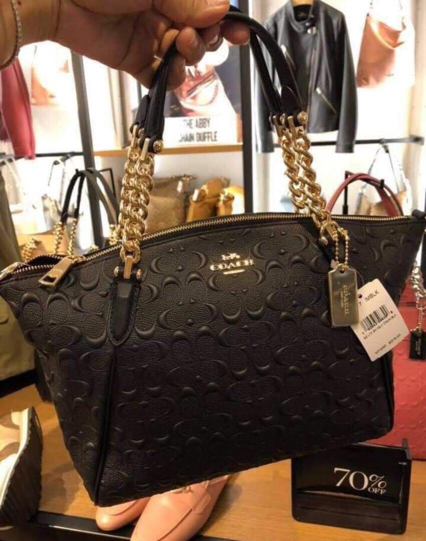 Authentic Coach small kelsey chain satchel in signature leather