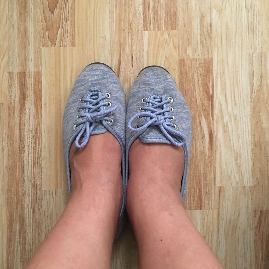 denim flat shoes