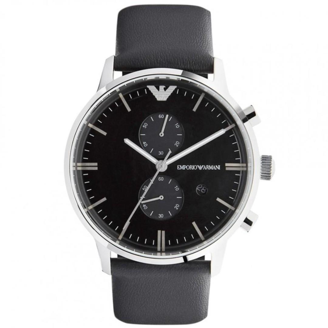 Gents Leather Chronograph Watch AR0397 