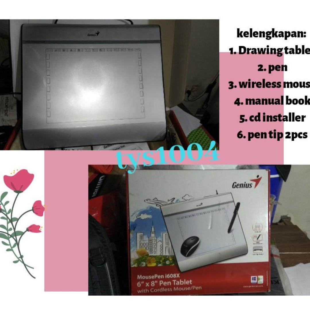 Mauthr Genius Drawing Tablet Mouse Pen I608x Elektronik Bagian Komputer Aksesoris Di Carousell