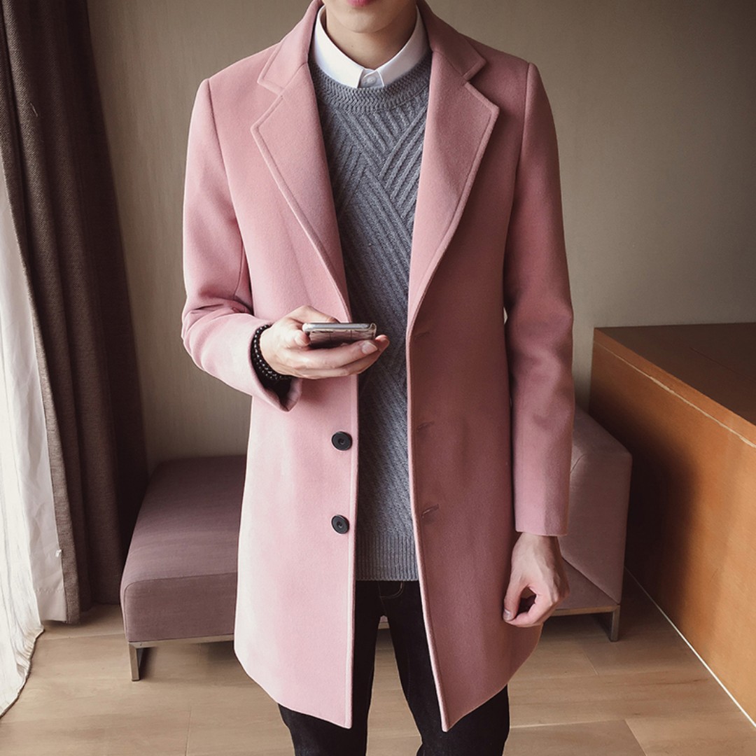 Mens pink coat sales