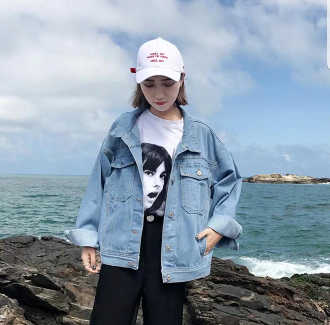 Instock Korean Oversized Denim Jacket Free Mailing Women S Fashion Clothes Outerwear On Carousell With this i think the oversized denim jacket will work but right now it honestly just looks really sloppy. carousell