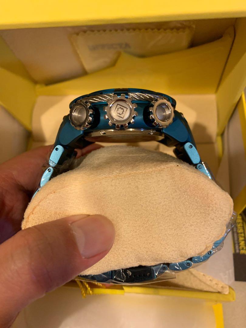 Invicta 52mm Thunderbolt Blue Silver Tone Chronograph Stainless