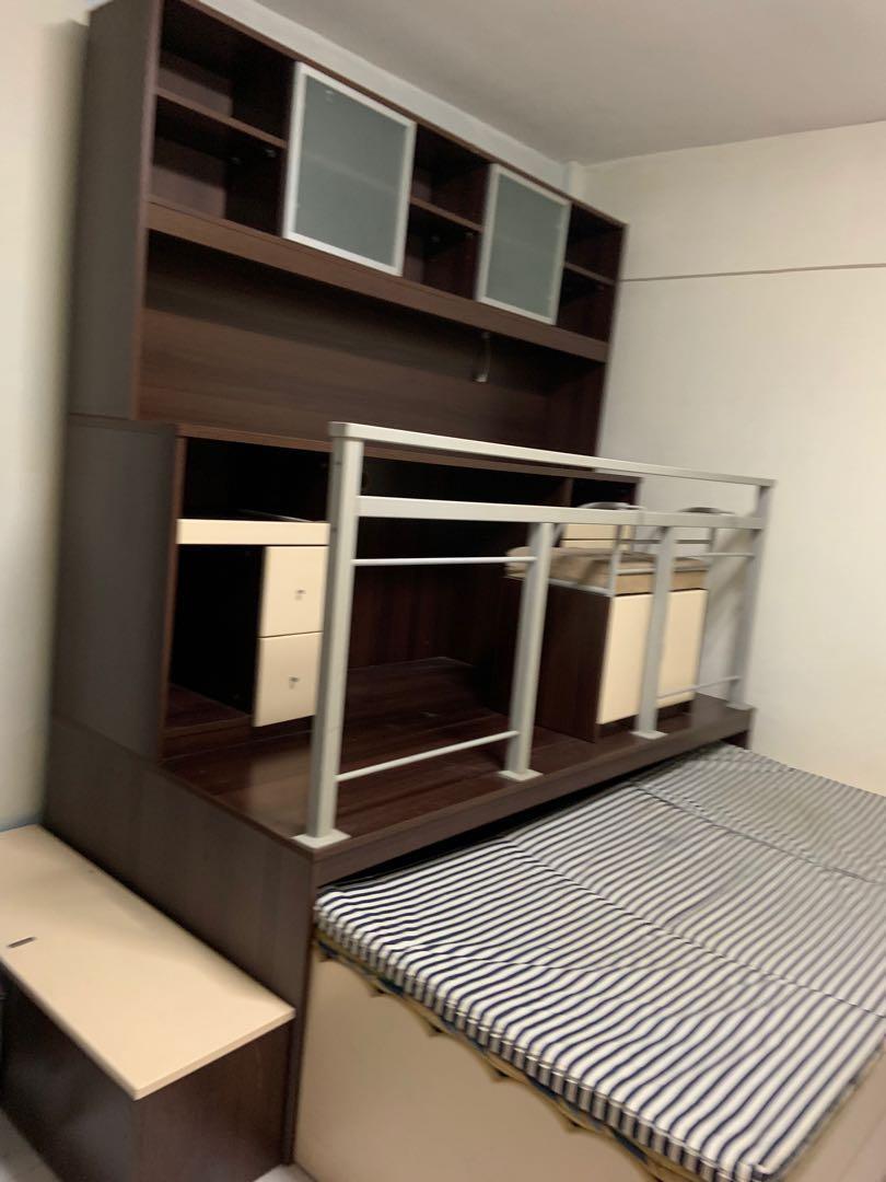 Junior platform study table with pull out Bed ( FREE), Furniture & Home Living, Furniture