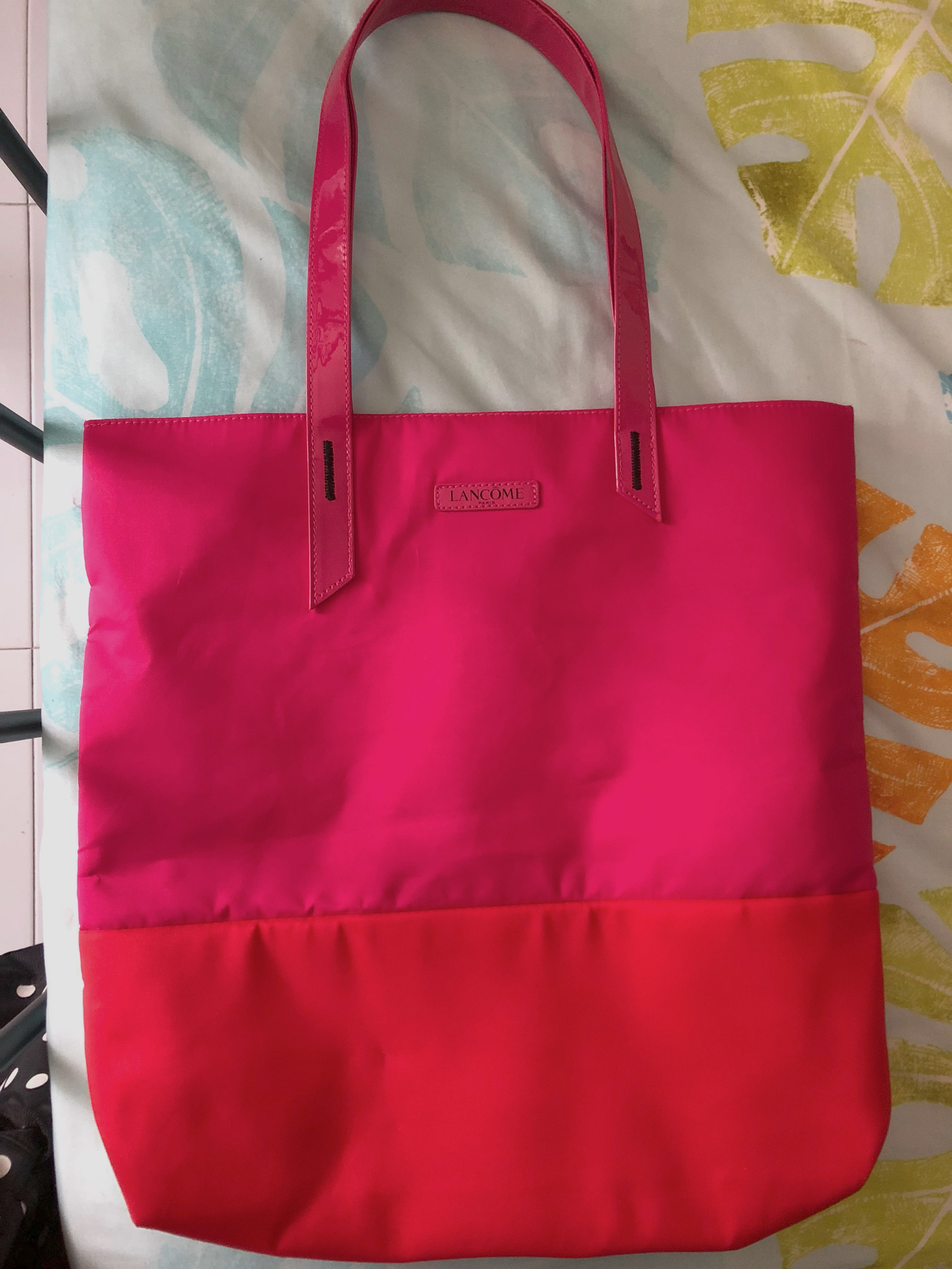 lancome pink tote bag