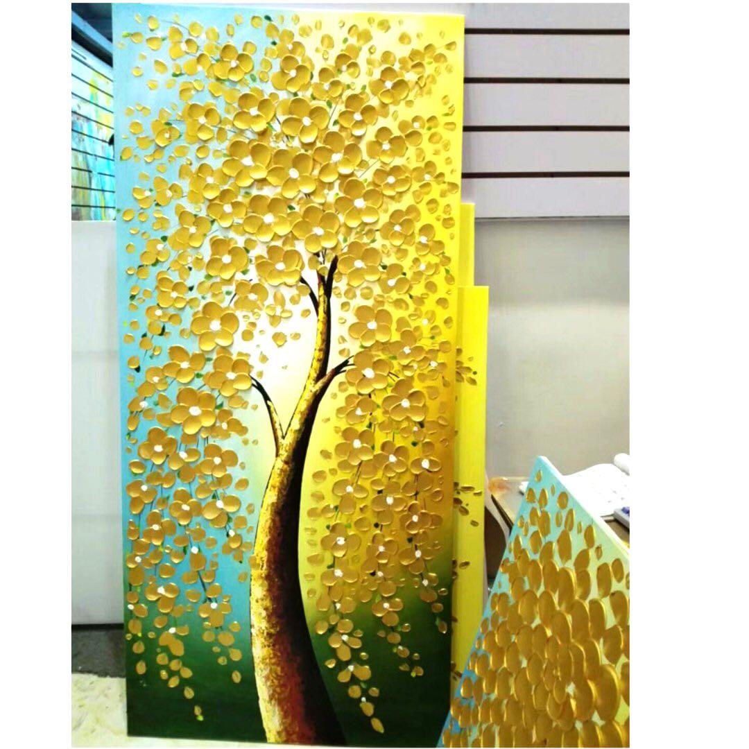Lucky Golden Money Tree Oil Painting 200x100cm Design Craft
