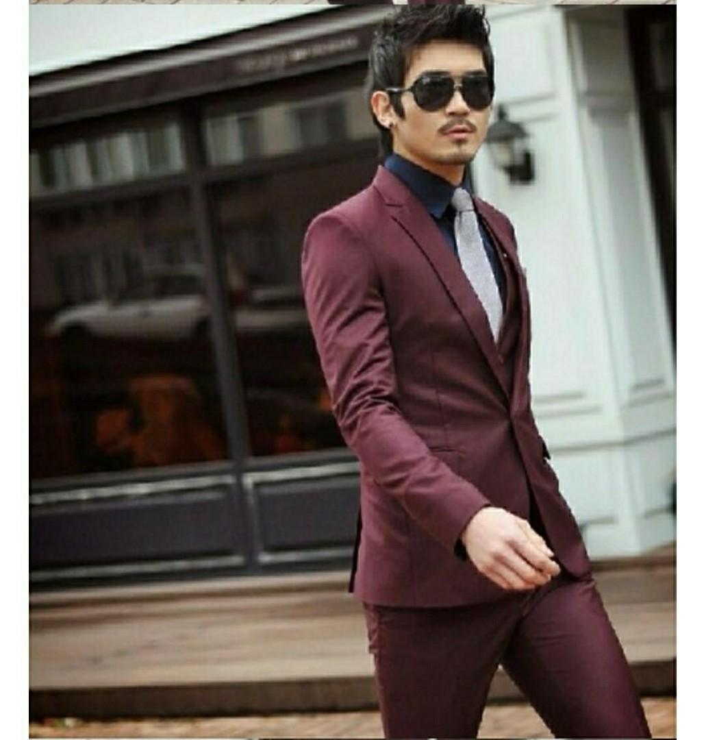 Maroon formal clearance attire for men