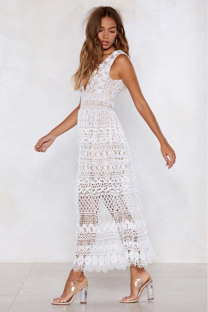in lace of emergency midi dress