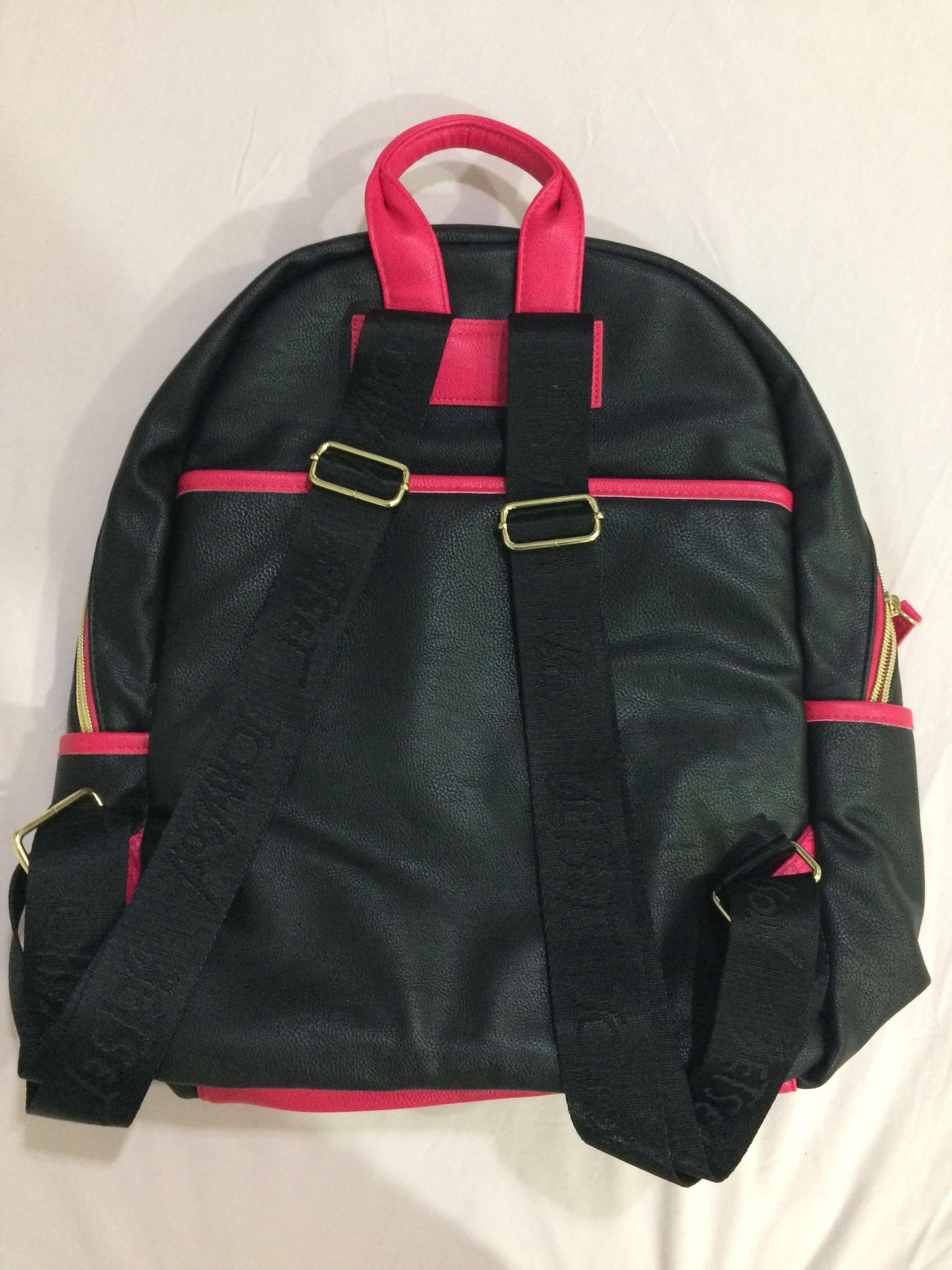 Betsey johnson pink on sale and black backpack