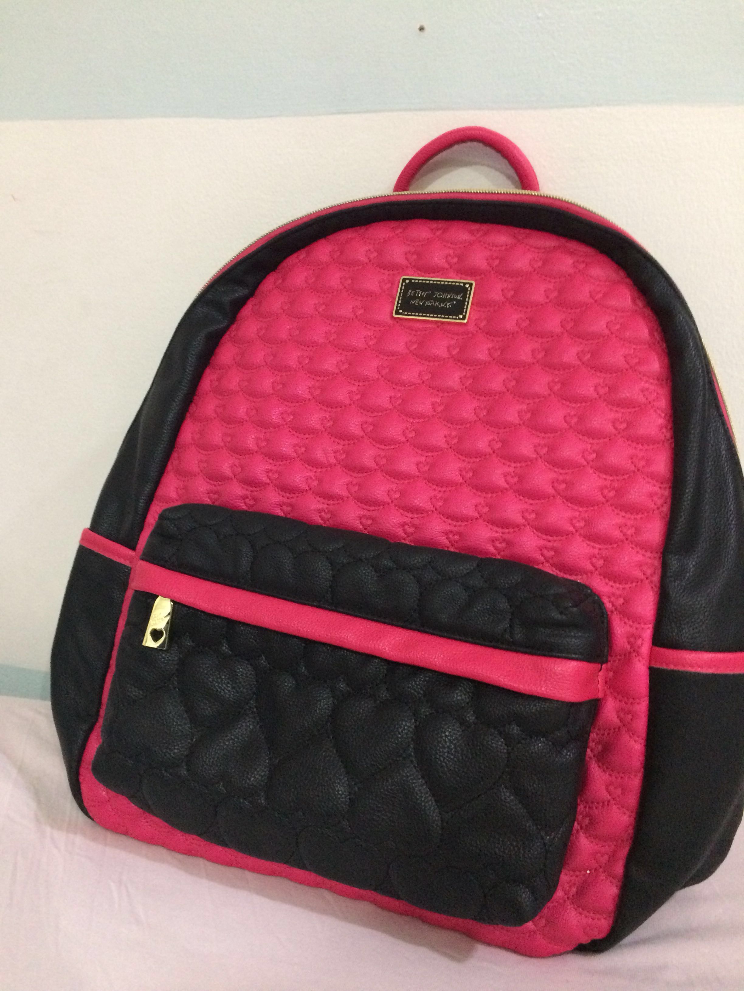 NEW Betsey Johnson backpack for girls kids floral pink and black