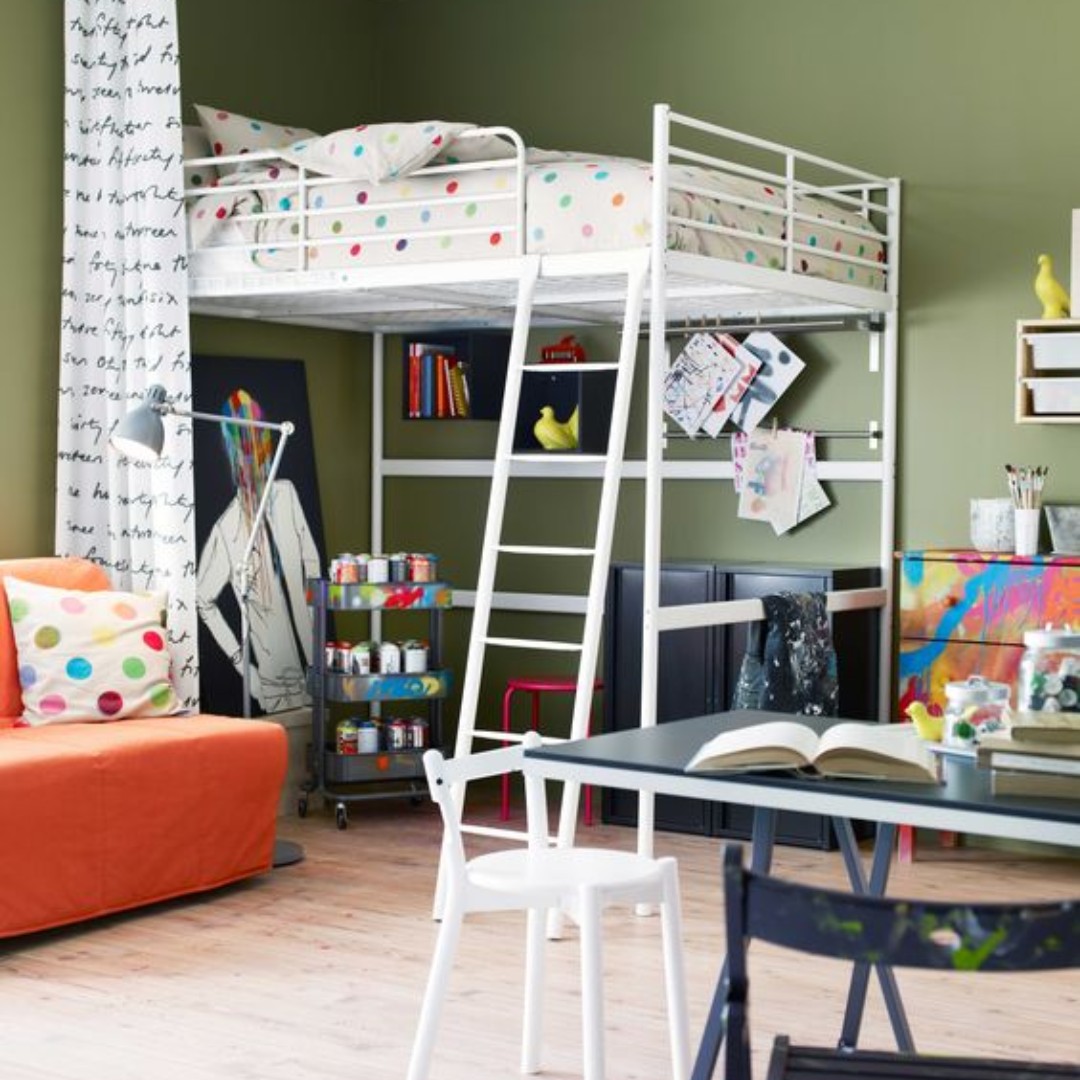 Queen Size Bed IKEA Tromso Loft Bunk Bed Furniture Home