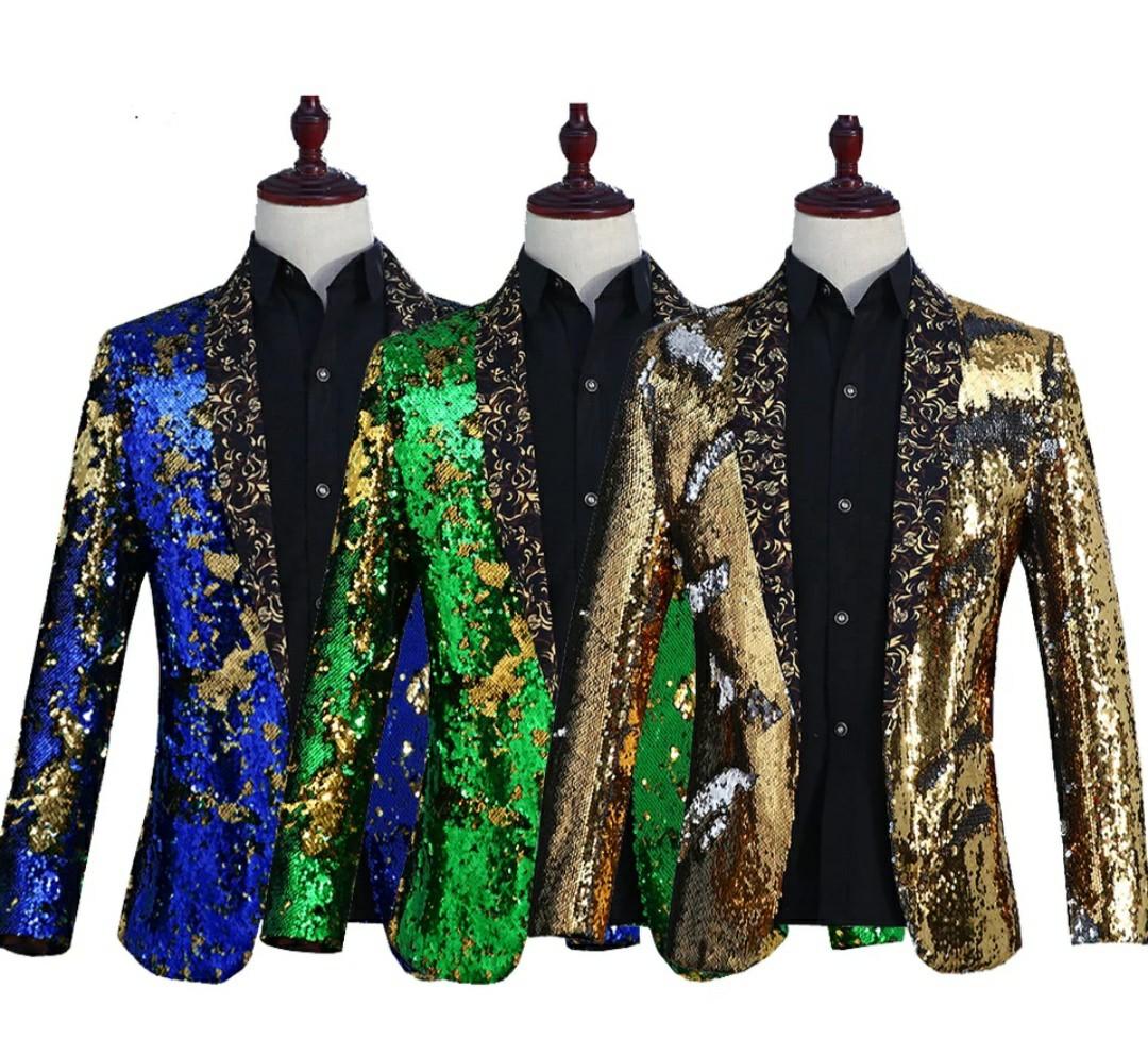 Green sequin deals jacket mens