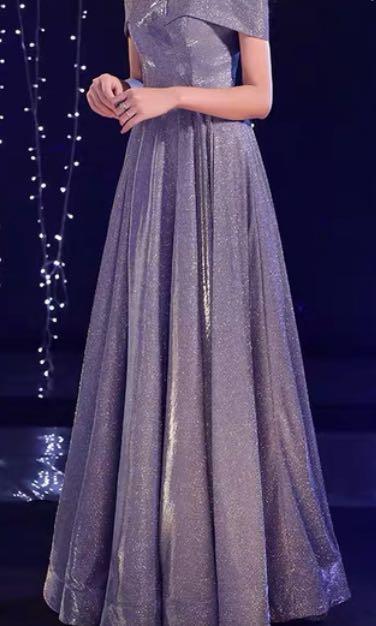 Silver shimmery Evening Gown, Women's ...