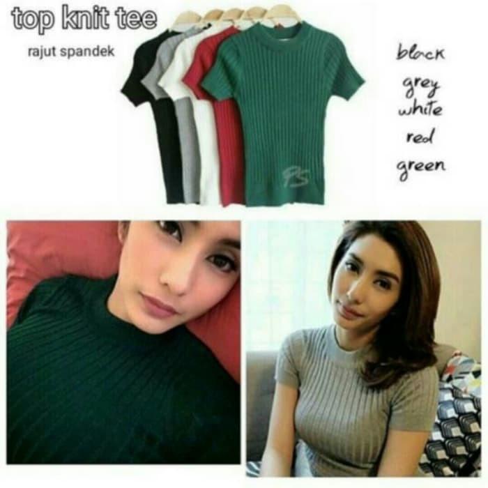 Sweater Rajut Lengan Pendek Ready Abu Abu Merah Maroon Fesyen Wanita Pakaian Wanita Atasan Di Carousell