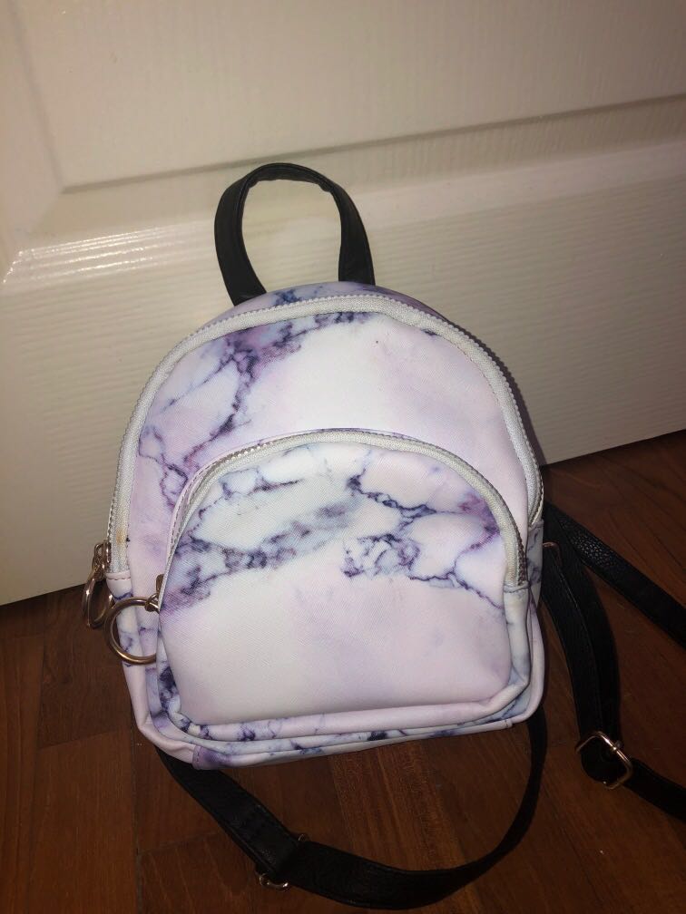 Typo small marble backpack Women s Fashion Bags Wallets