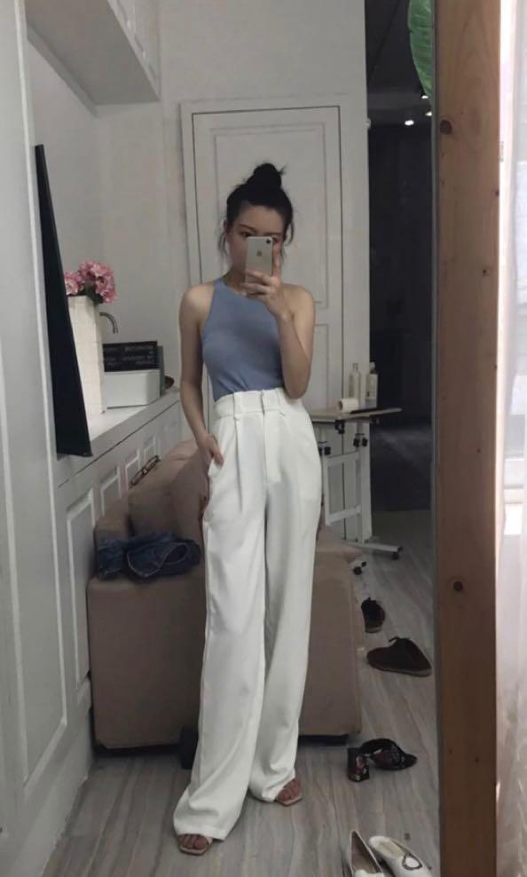 White palazzo jeans