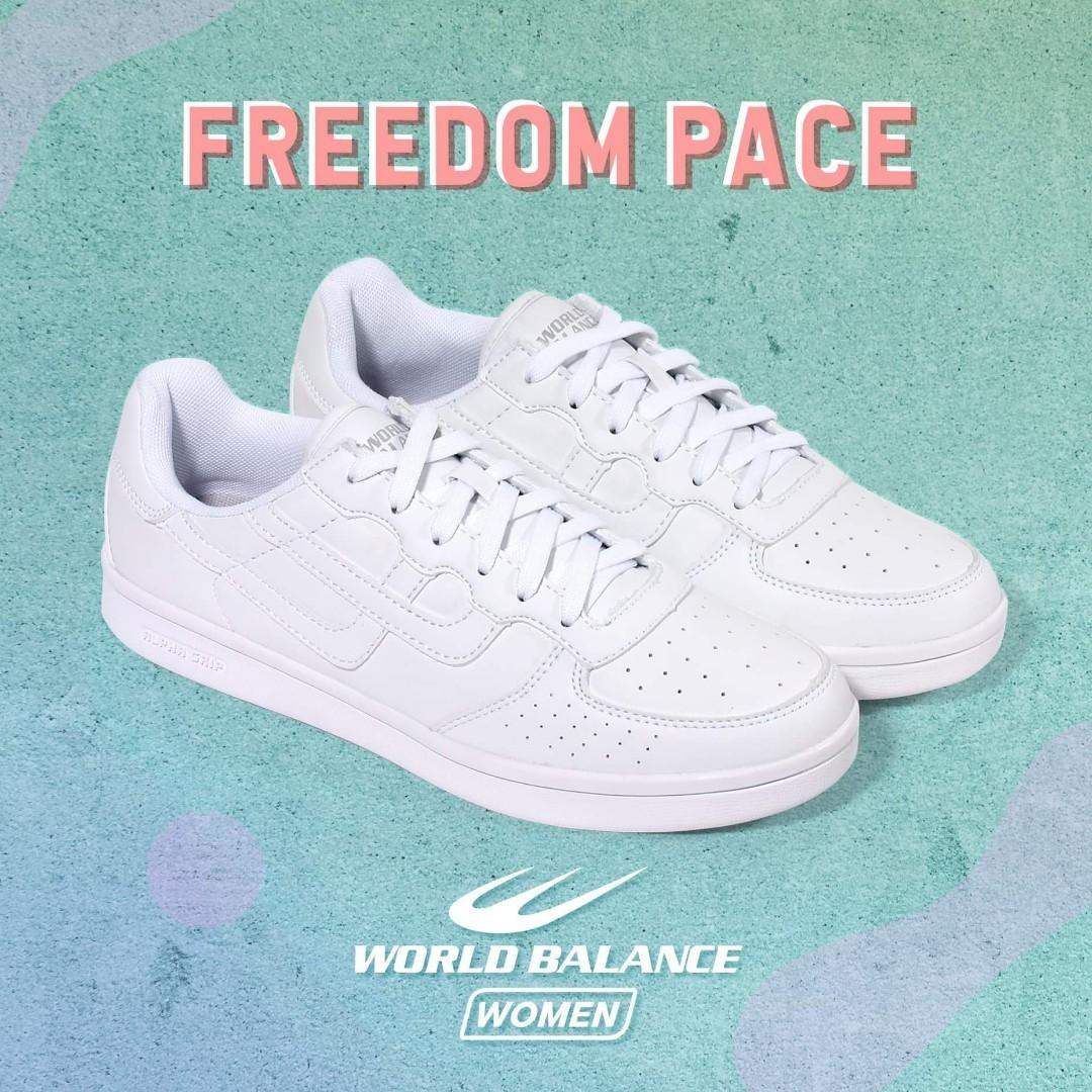 world balance new white shoes