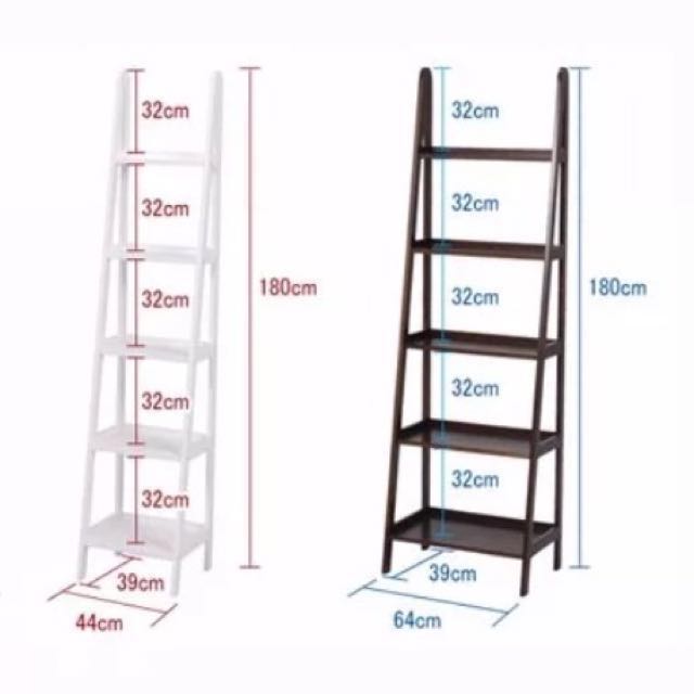 實木 180cm高 5層梯形置物架 靠牆儲物架 落地書架 花架 其他 其他 Carousell