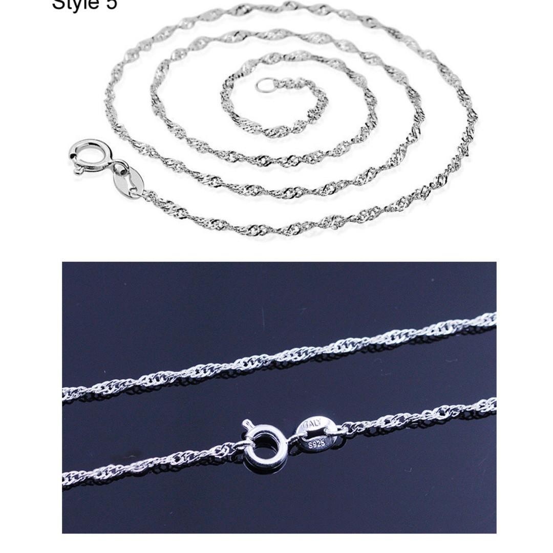 925 Sterling Silver Lobster Clasp Adjustable Basic Chain Necklace Women S Fashion Jewellery Necklaces On Carousell