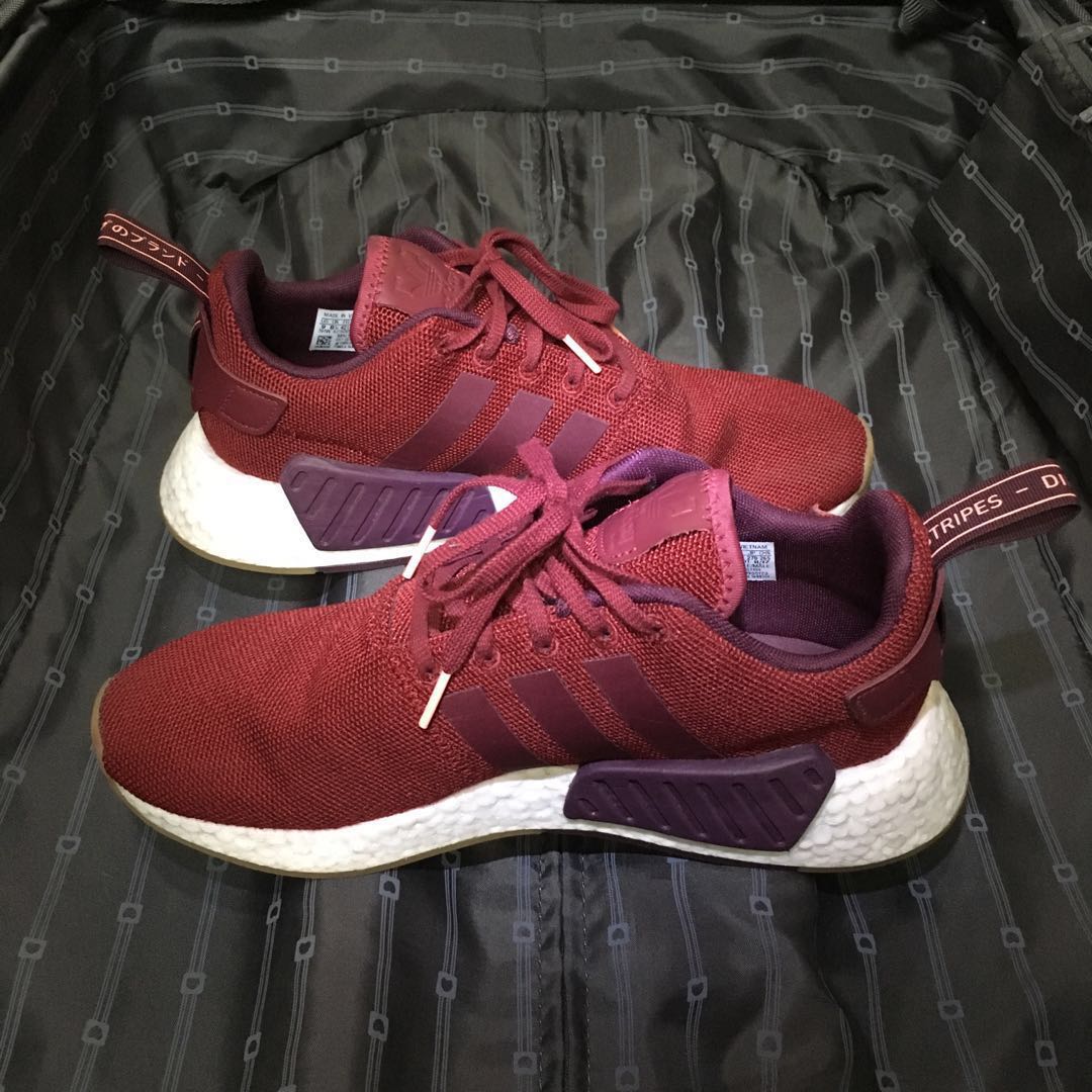Adidas NMD R2 Burgundy Red, Men's Fashion, Footwear, Sneakers on Carousell