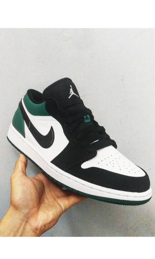 Air jordan 1 low on sale white black mystic green