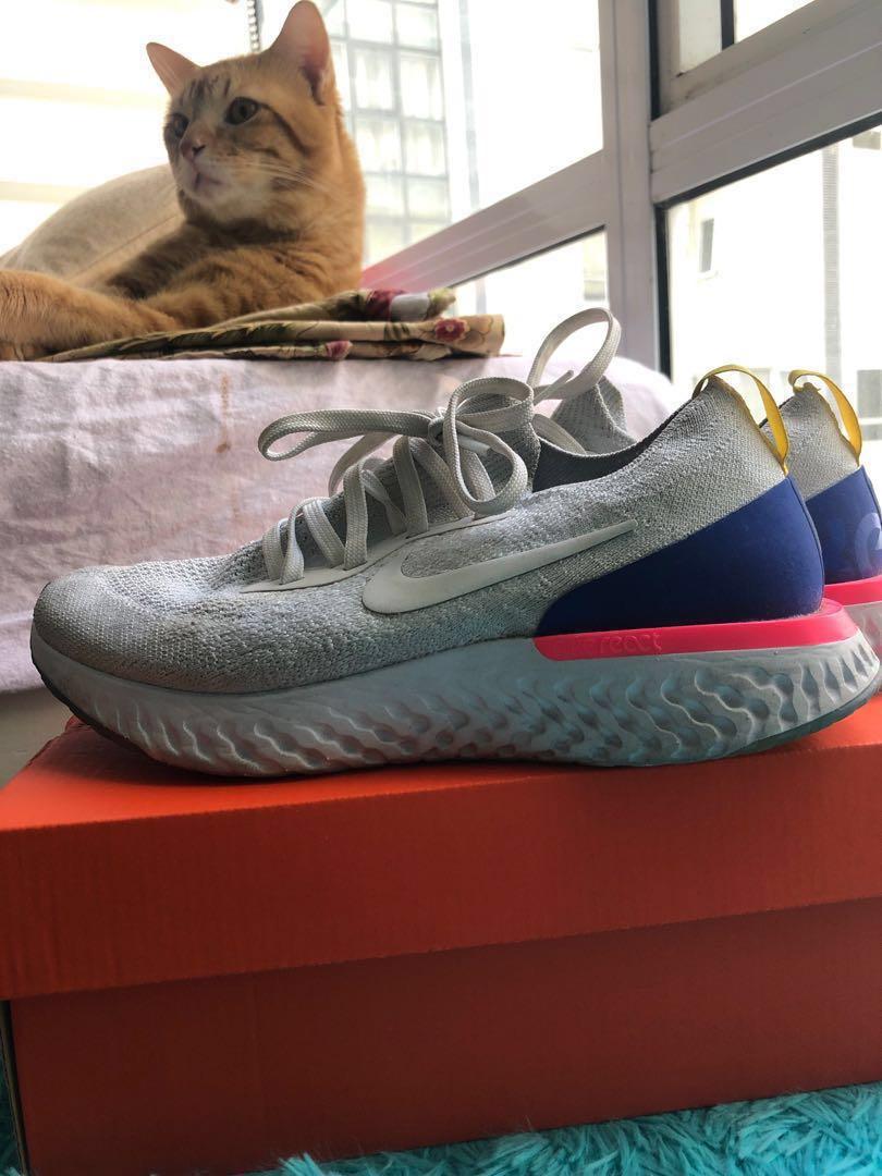 Authentic Nike Epic React Flyknit White Racer Blue Pink Blast
