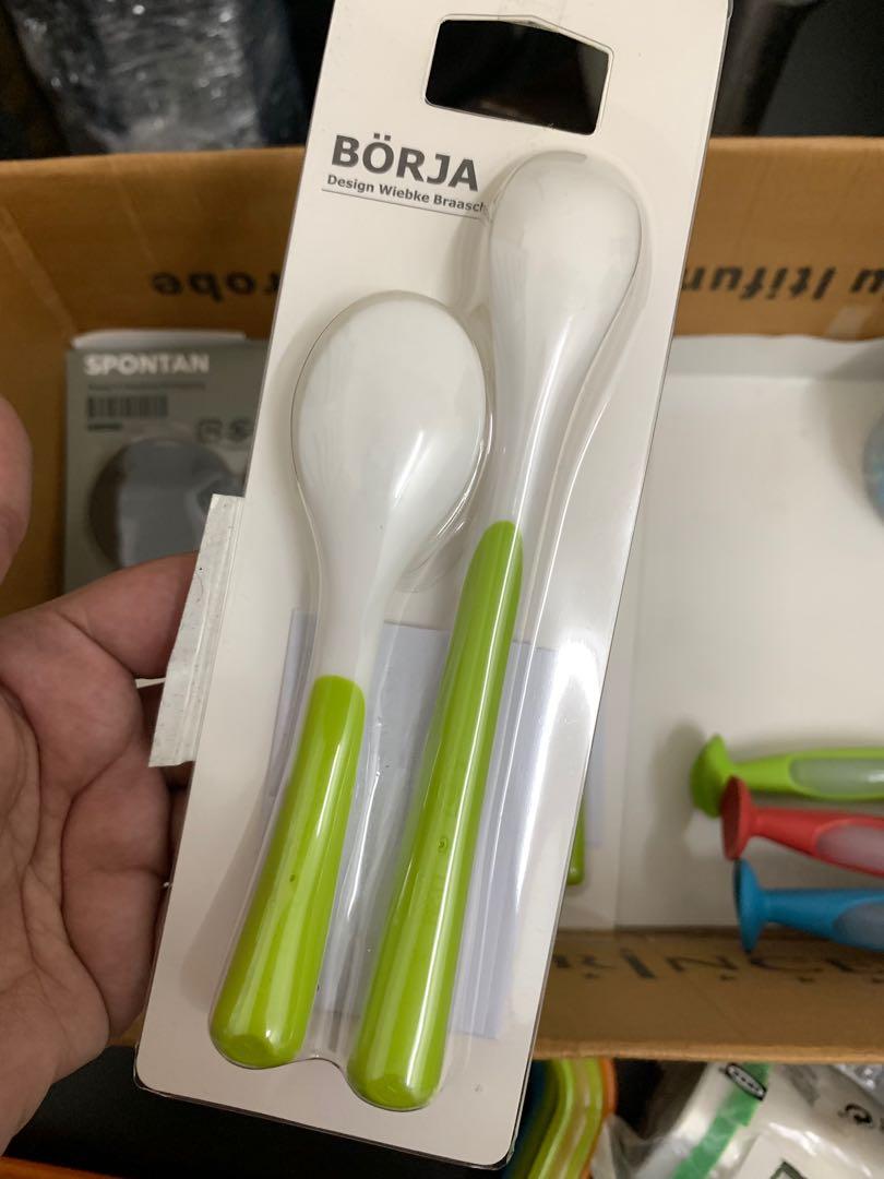 Baby Feeding Spoon Set 2 Spoons Ikea Borja Babies Kids Nursing Feeding On Carousell