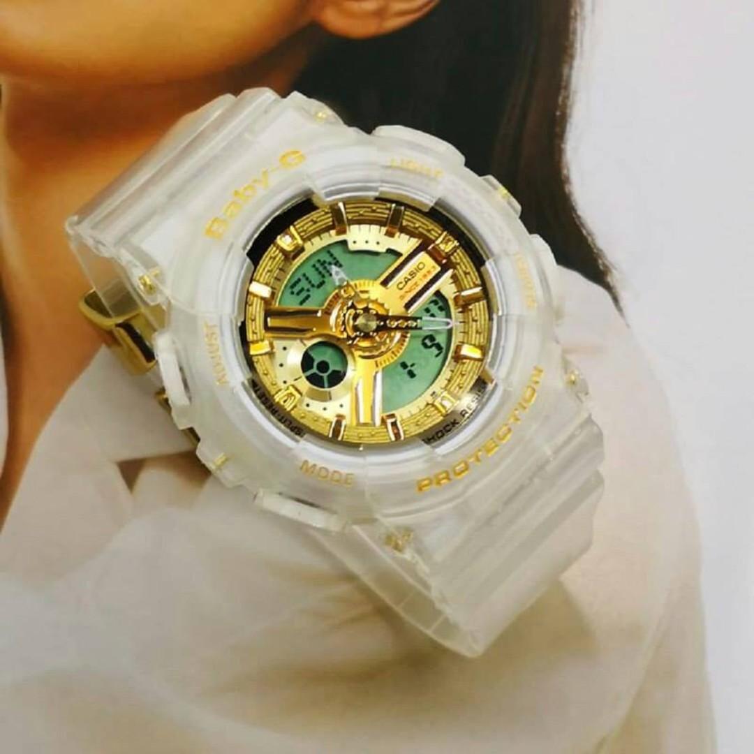 Baby G BA 135A Glacier Gold Skeleton Gold 35th Anniversary