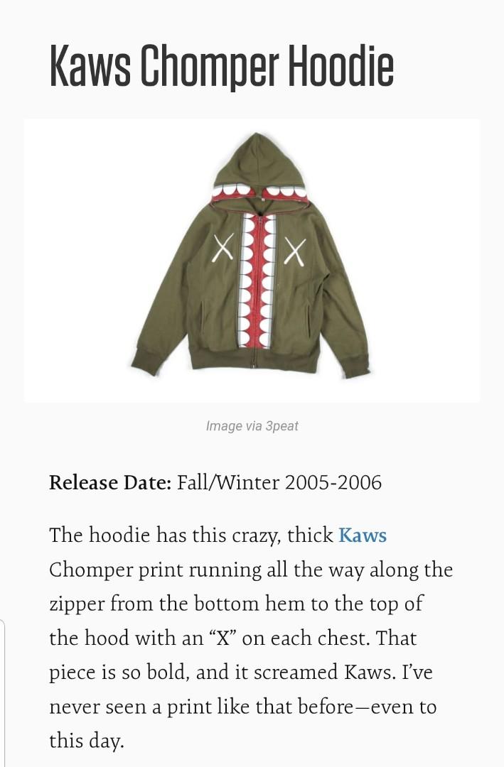 BAPE X KAWS CHOMPER SHARK HOODIE