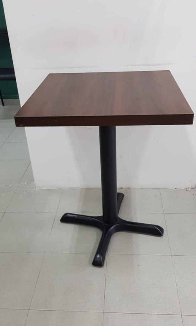 Beautiful Dark Grain Wood And Cast Iron Cafe Style Tables