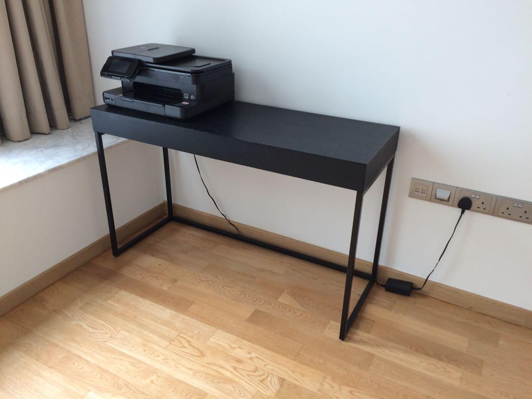 Black Study Desk Table Free Printer Furniture Tables Chairs On Carousell