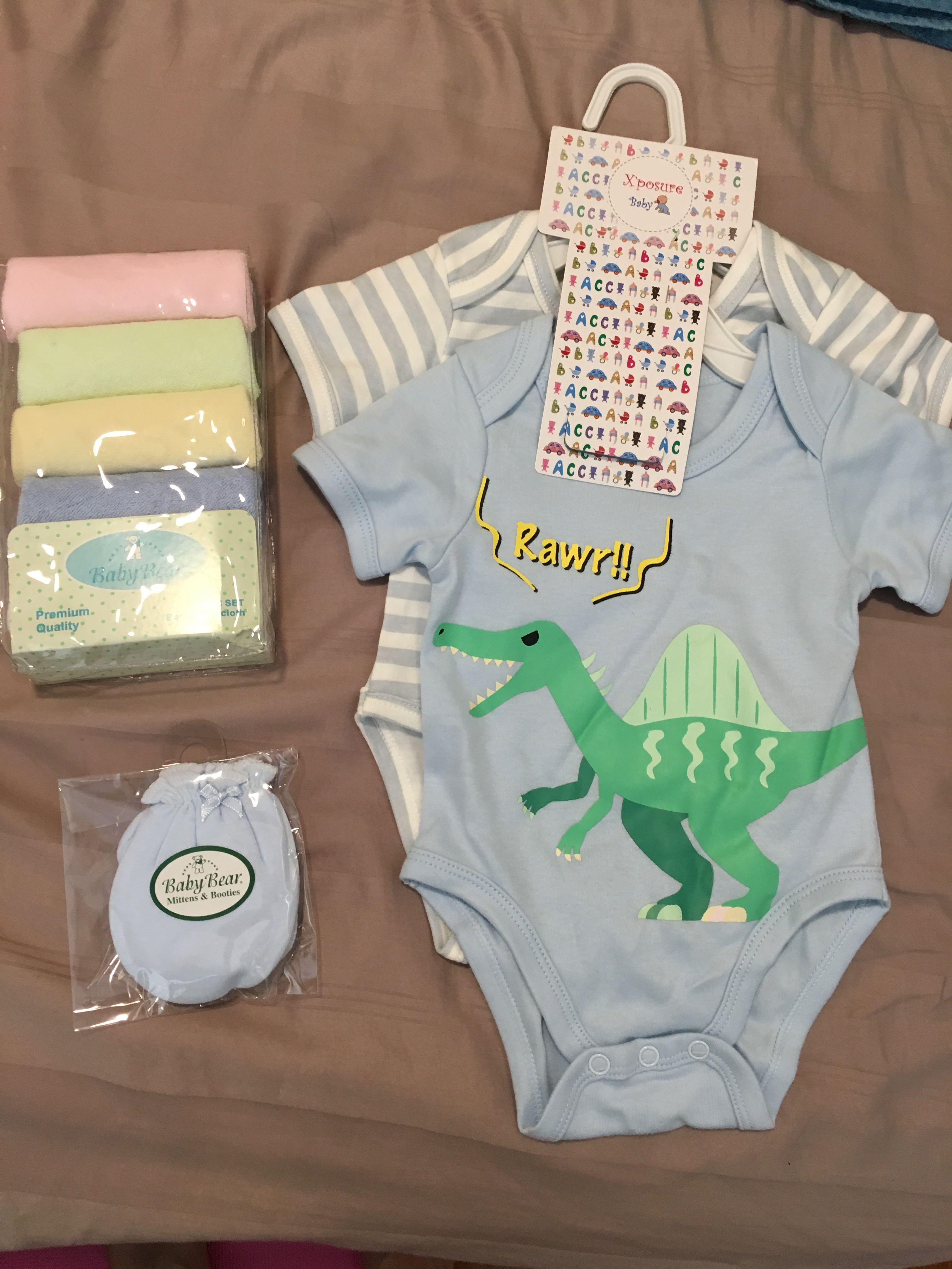 Brand New Baby Clothes Wash Towel And Mittens Babies Kids