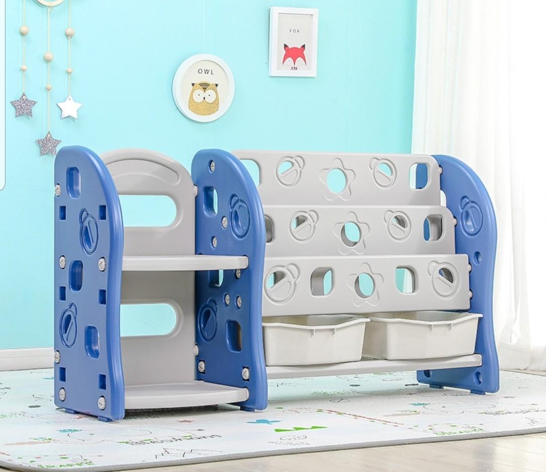 Children Toy Storage Box Frame Bookshelf Plastic Storage Shelf