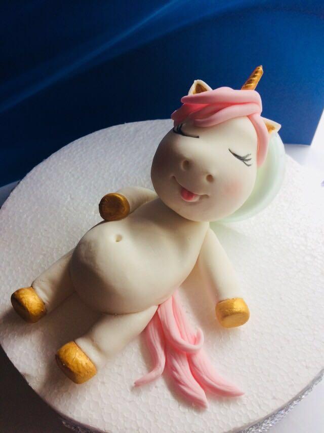 Fat Unicorn Fondant Cake Topper Edible Cake Decoration Design